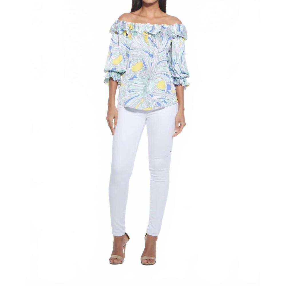 NEW JULIAN CHANG rene off the shoulder top in white